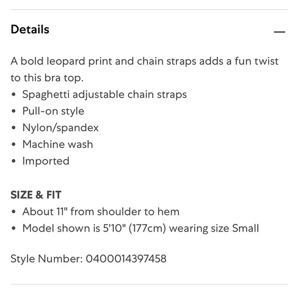 WEWOREWHAT Chain Cami Leopard Bra - Picture 6 of 6